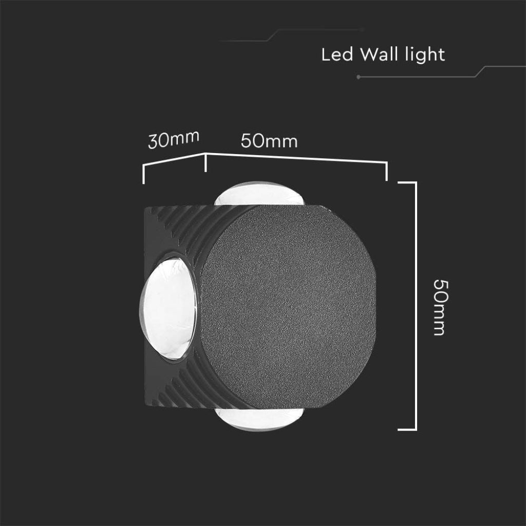 V-TAC Applique LED da Muro 4W con 4 Fasci Luminosi Corpo Nero 4000K IP54 V-TAC Applique LED da Muro 4W con 4 Fasci Luminosi Corpo Nero 4000K IP54